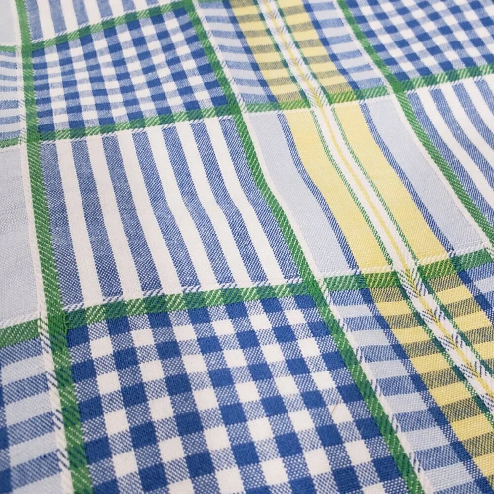 Waverly Green & Yellow Plaid Curtain Valances  ( Pair )   Country  Cottagecore